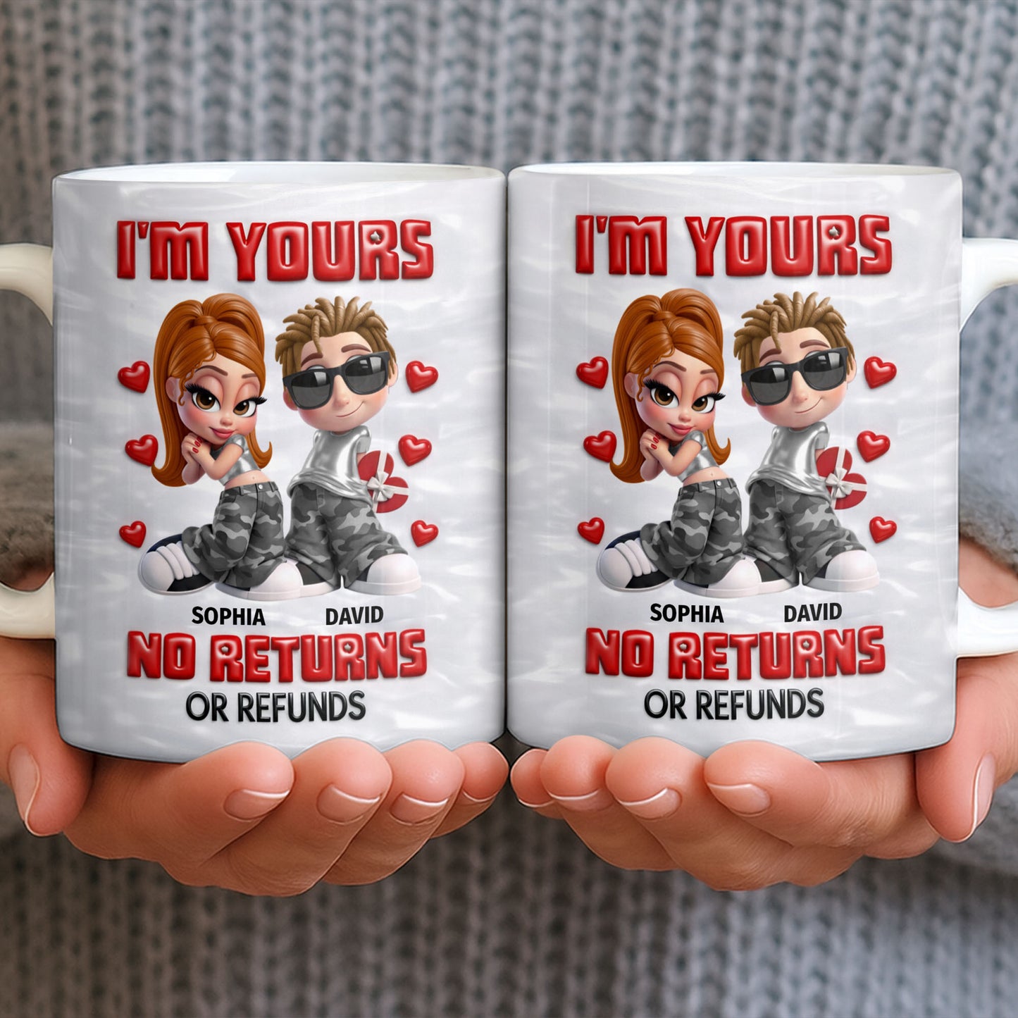 I'm Yours No Returns Or Refunds Funny Couple With Hearts