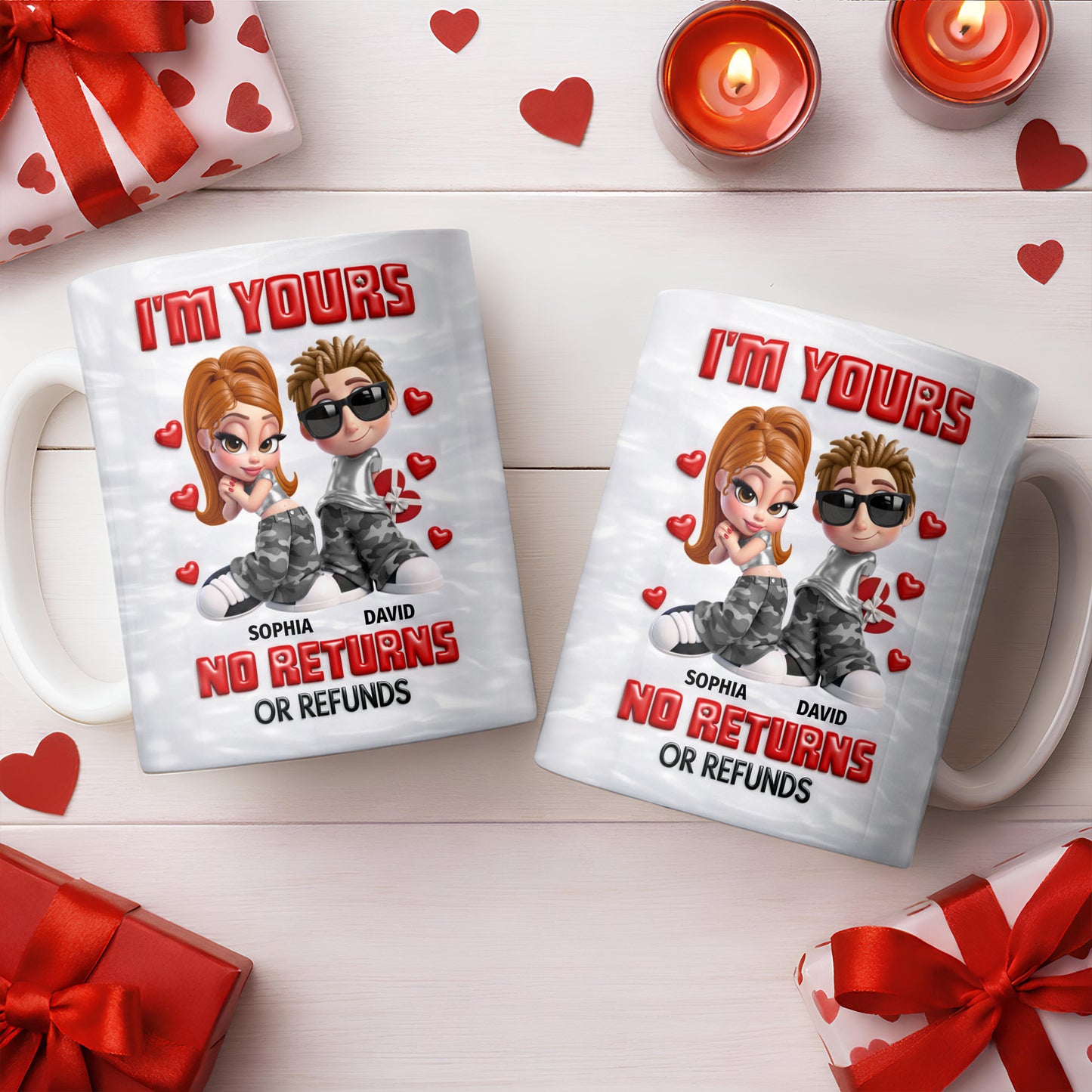 I'm Yours No Returns Or Refunds Funny Couple With Hearts