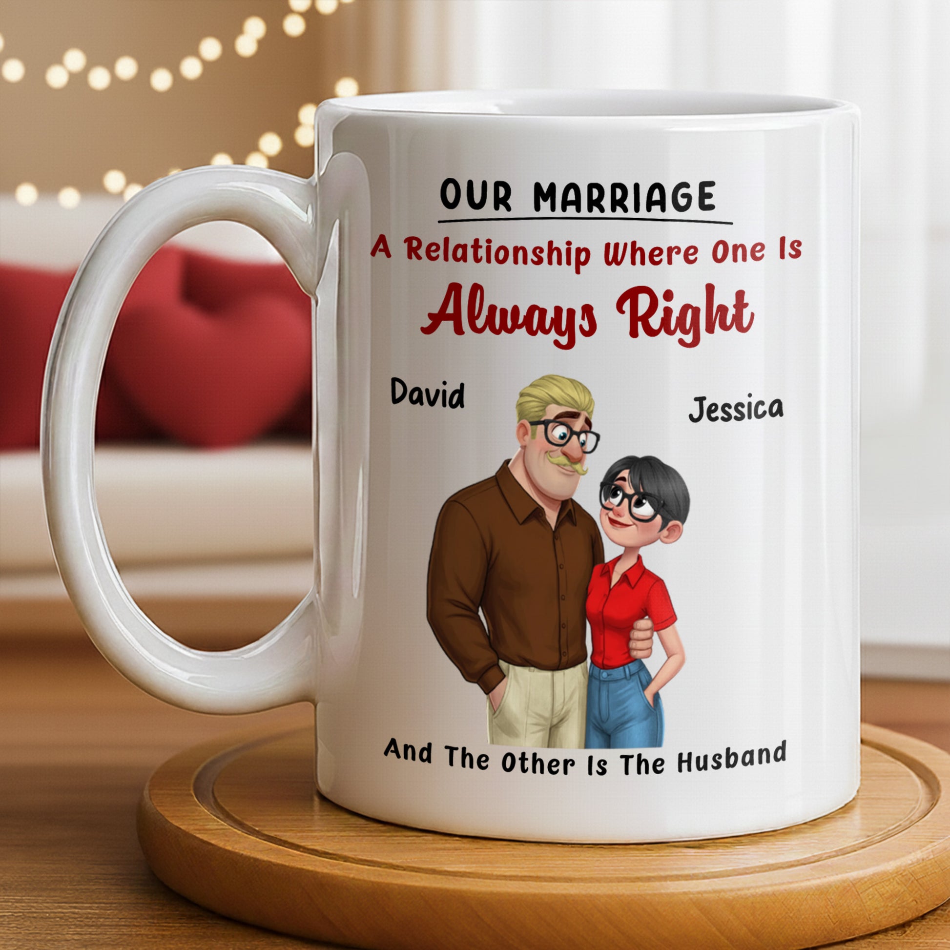 A Relationship Where One Is Always Right With Cartoon Couple