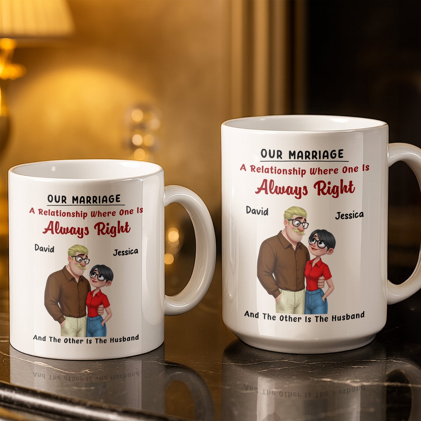 A Relationship Where One Is Always Right With Cartoon Couple