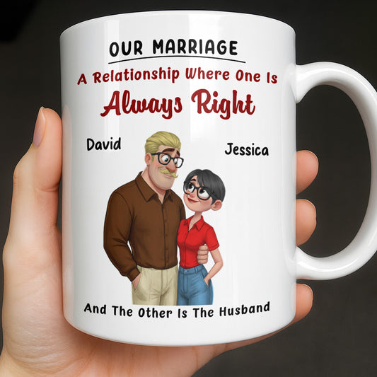 A Relationship Where One Is Always Right With Cartoon Couple