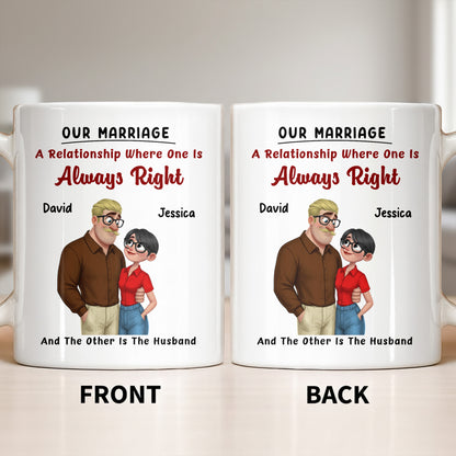 A Relationship Where One Is Always Right With Cartoon Couple