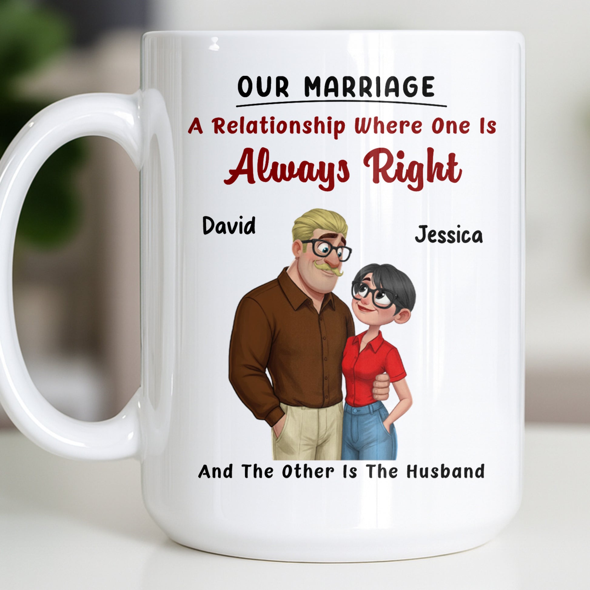 A Relationship Where One Is Always Right With Cartoon Couple