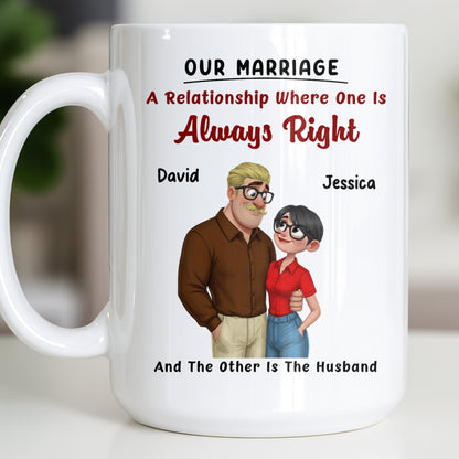 A Relationship Where One Is Always Right With Cartoon Couple
