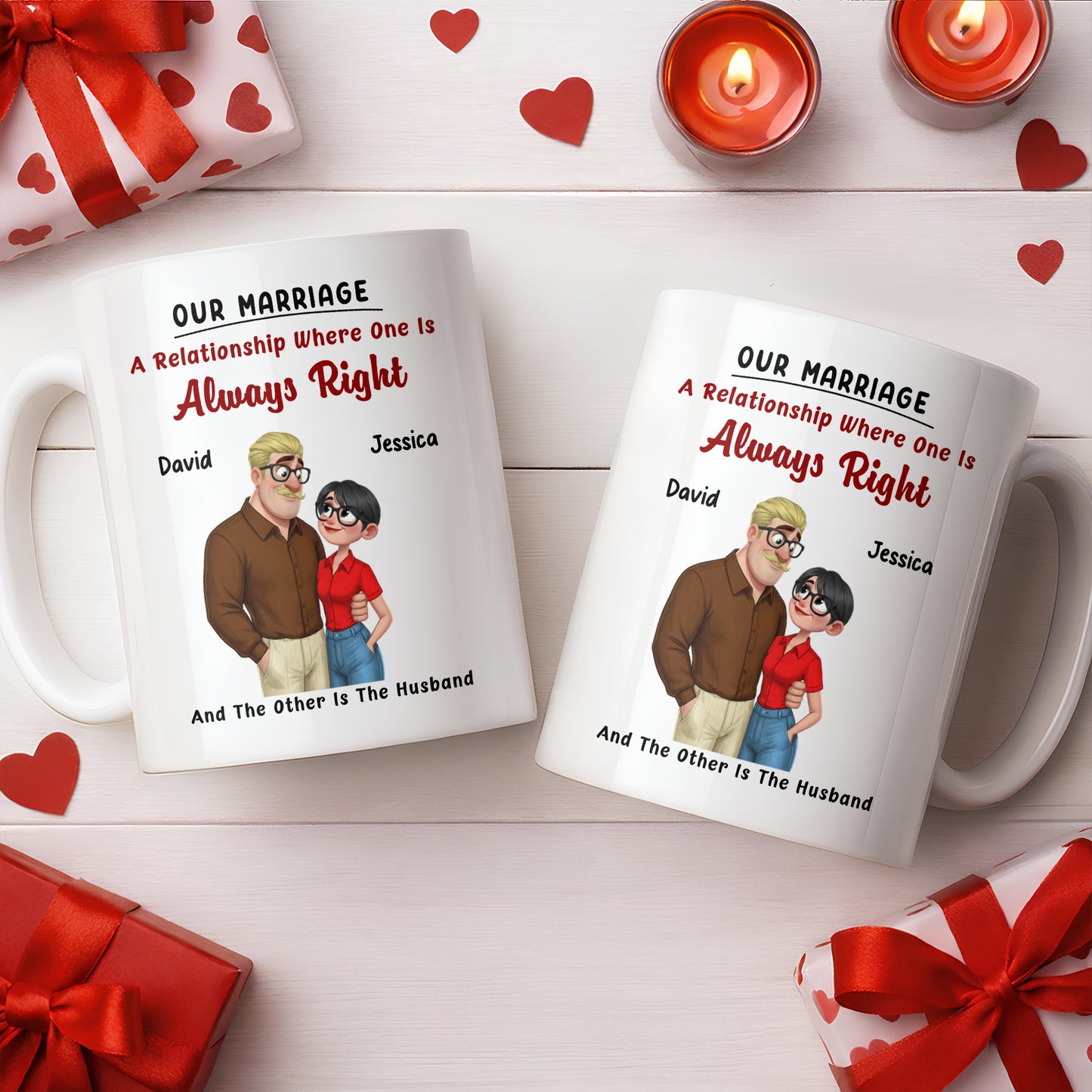 A Relationship Where One Is Always Right With Cartoon Couple