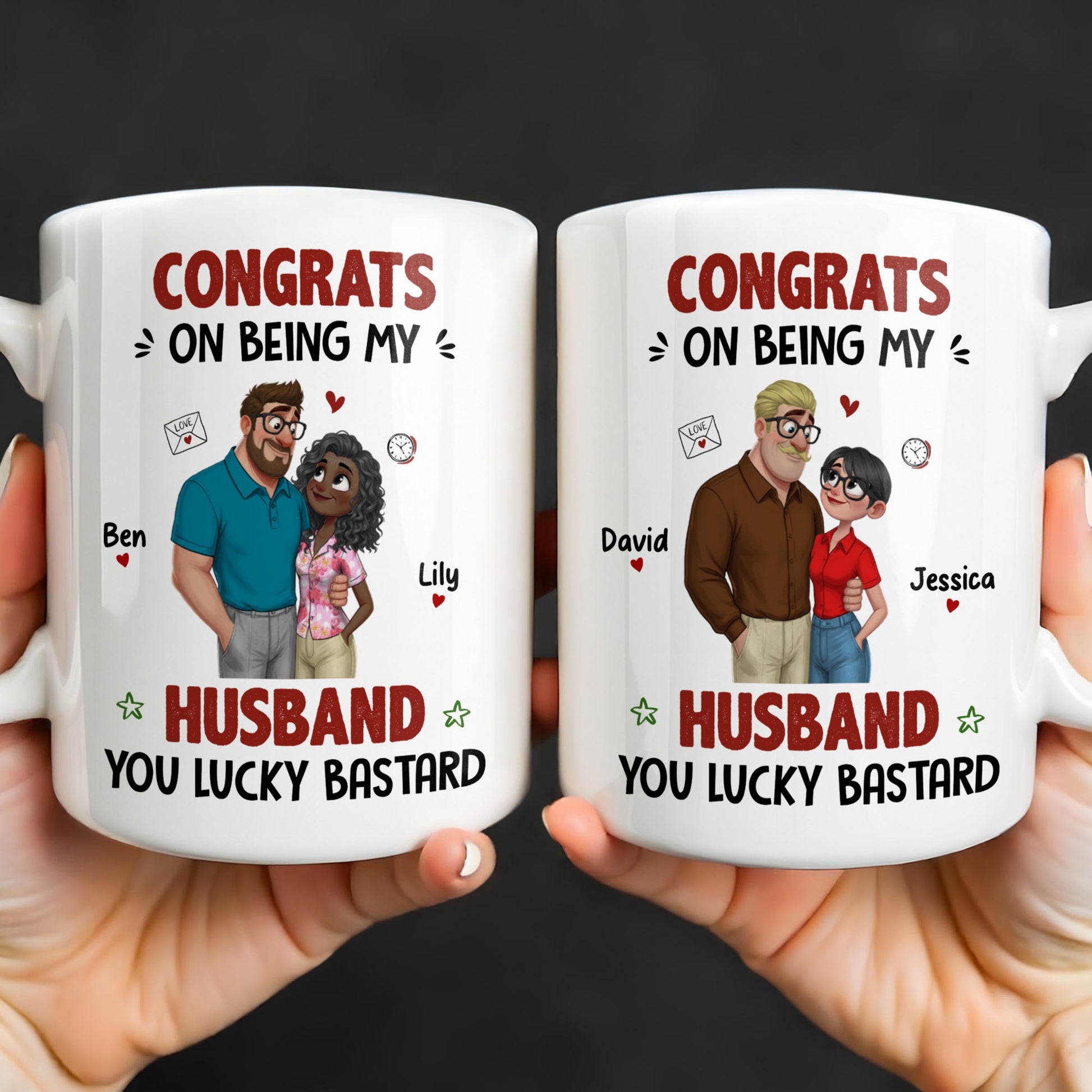 Congrats On Being My Husband, Hearts and Couple Design