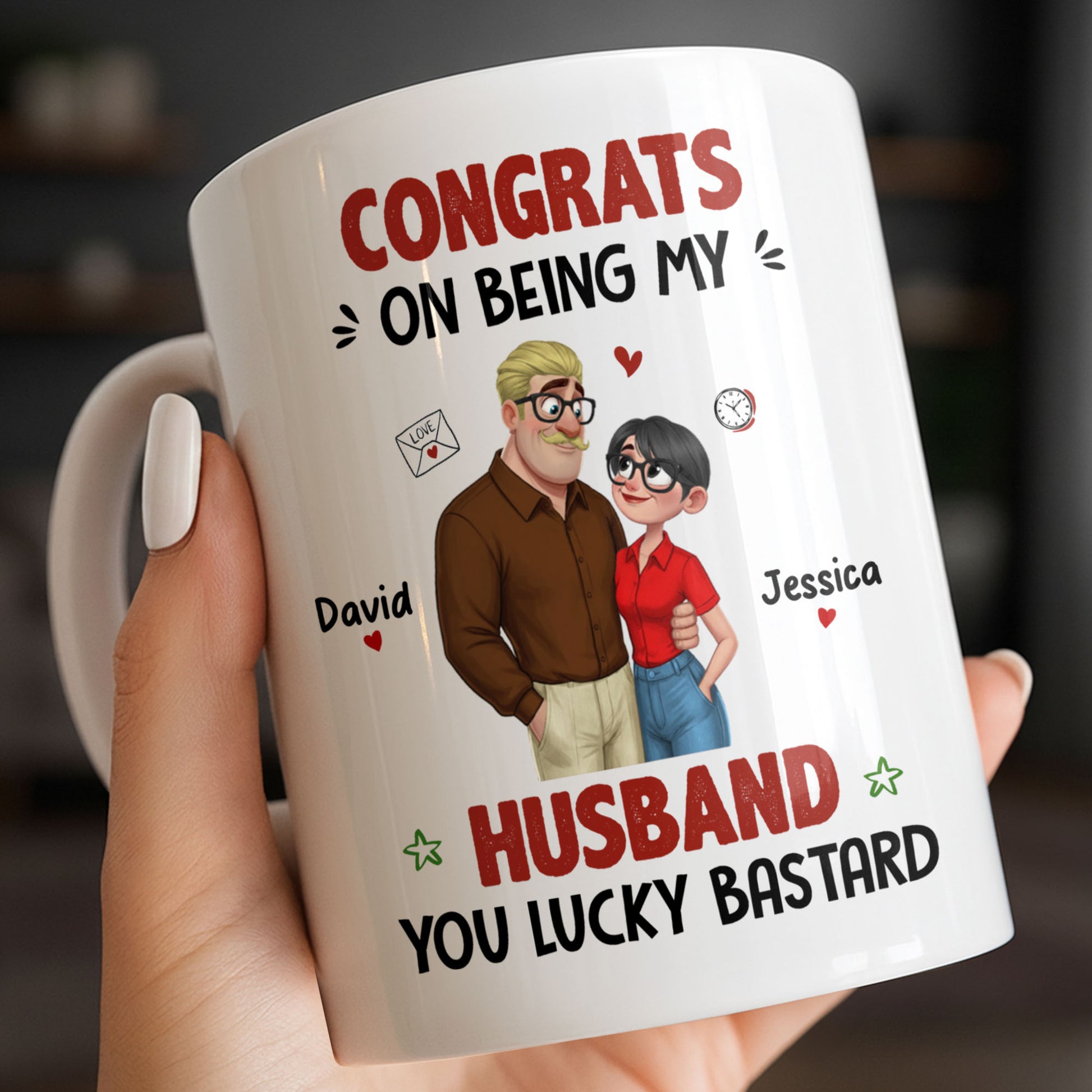 Congrats On Being My Husband, Hearts and Couple Design