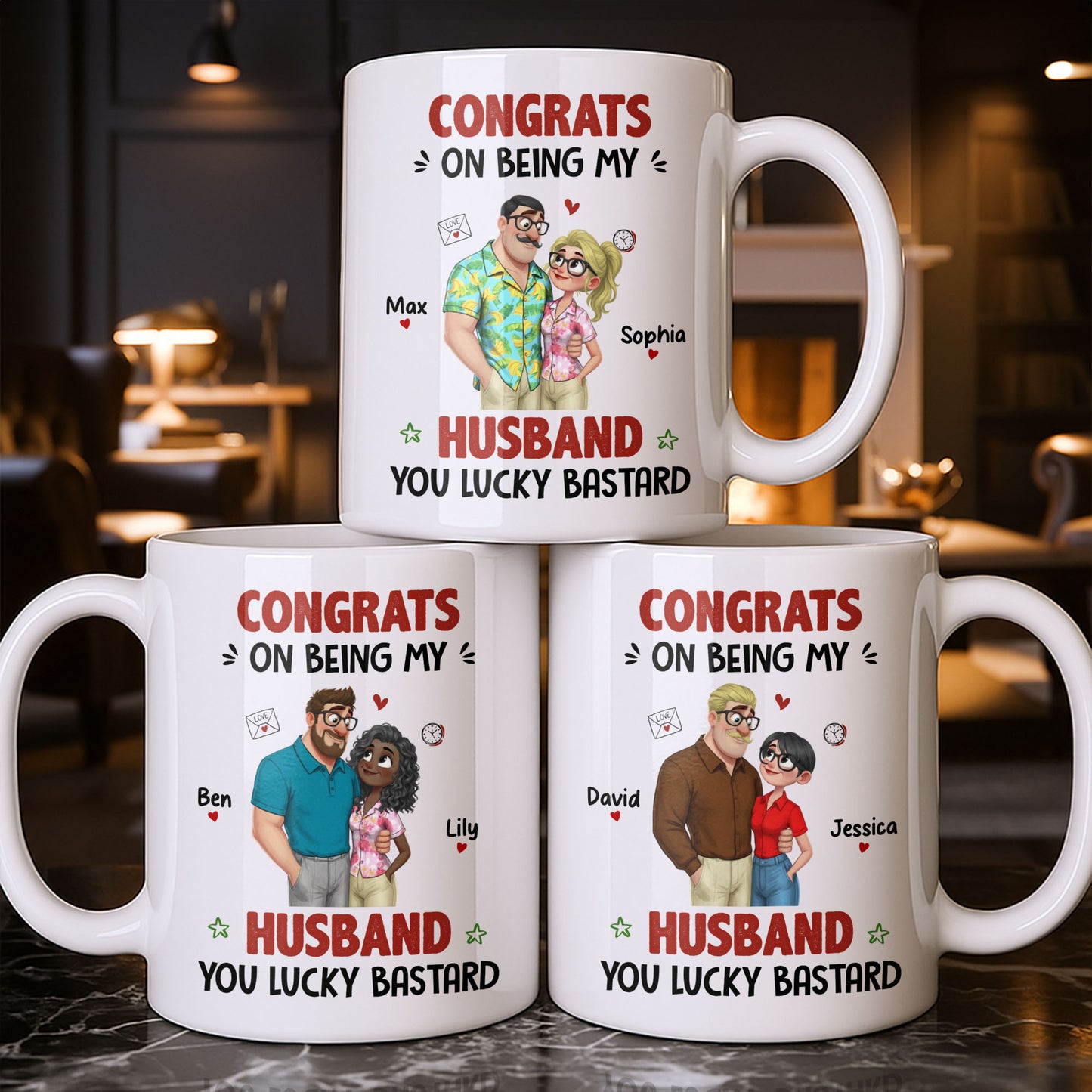 Congrats On Being My Husband, Hearts and Couple Design