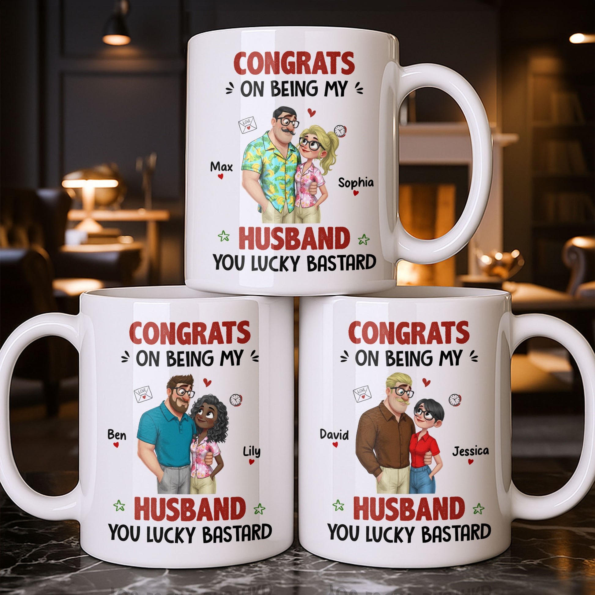 Congrats On Being My Husband, Hearts and Couple Design