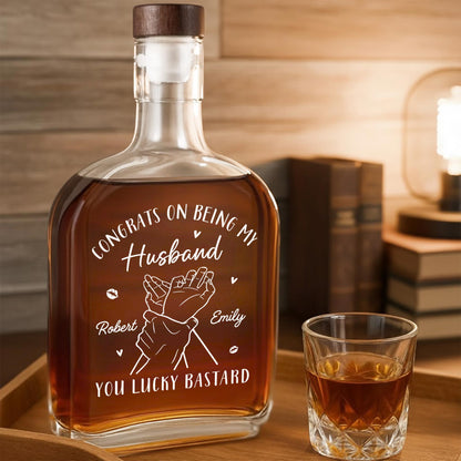 Congrats On Being My Husband Holding Hands And Lips Design