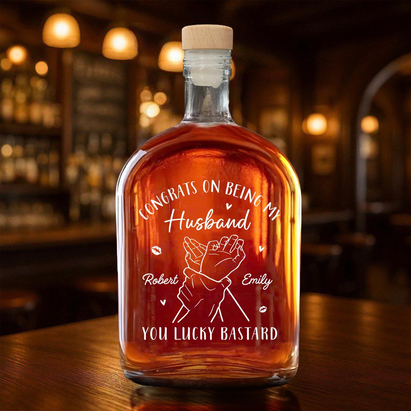 Congrats On Being My Husband Holding Hands And Lips Design