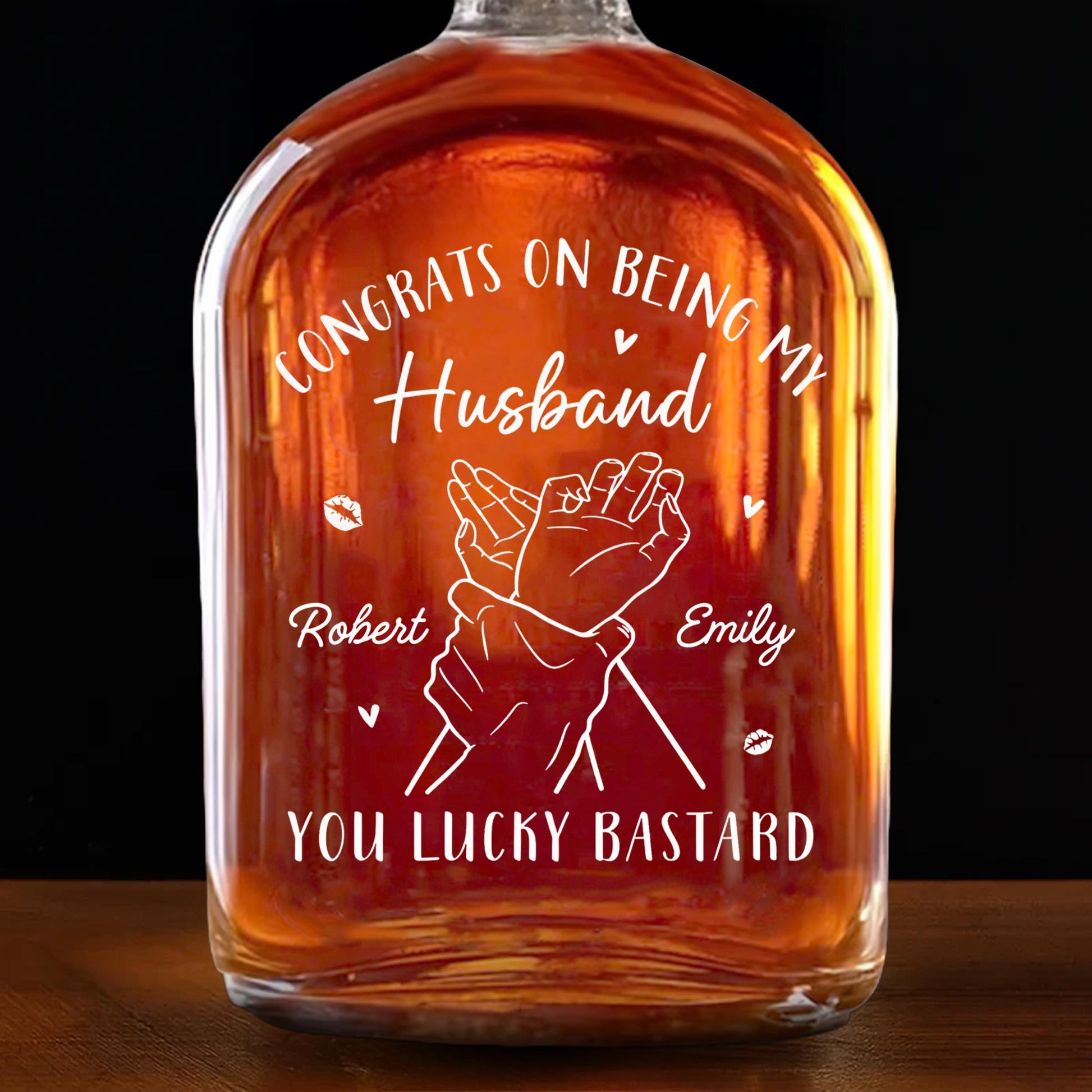 Congrats On Being My Husband Holding Hands And Lips Design