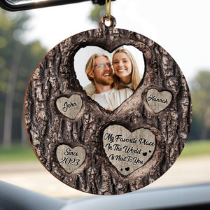Favorite Place In The World Next To You Tree Bark Heart