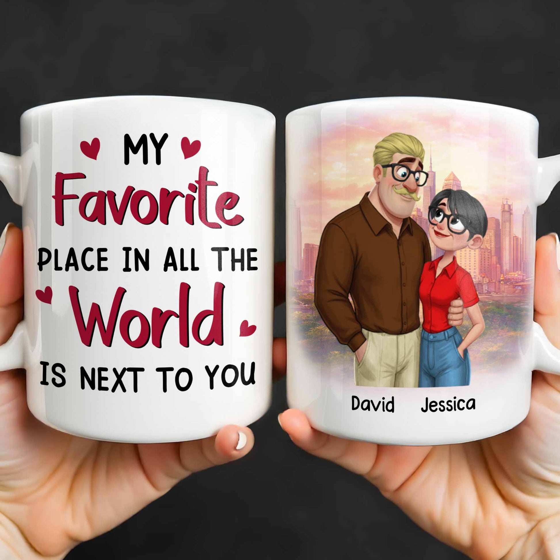 My Favorite Place Is Next to You, Hearts and Cityscape