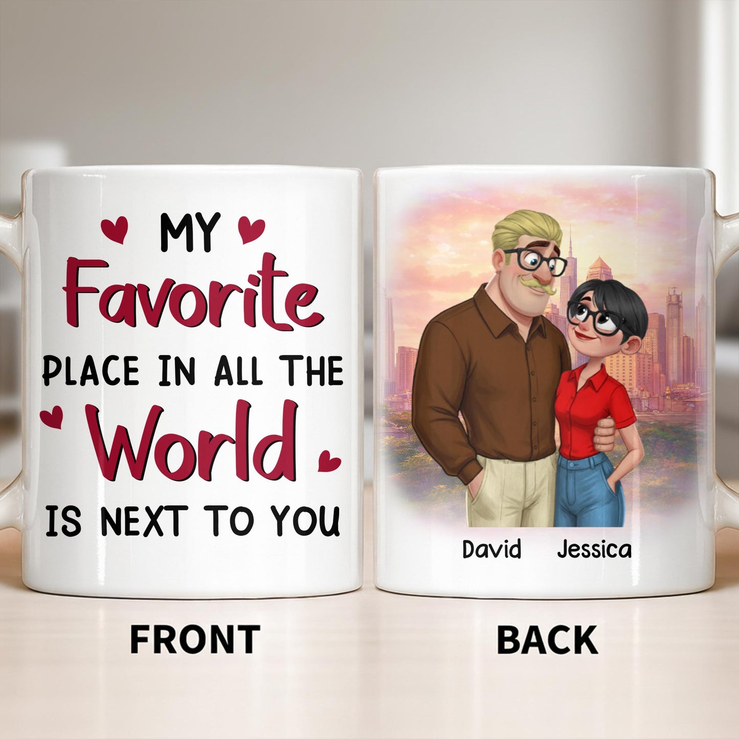 My Favorite Place Is Next to You, Hearts and Cityscape