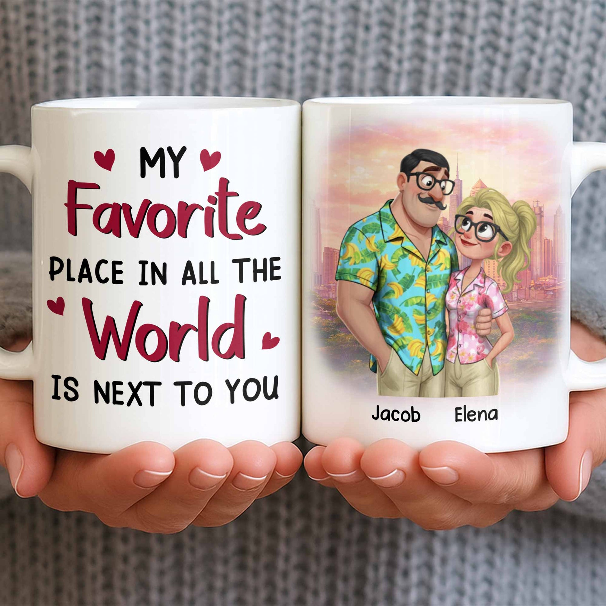 My Favorite Place Is Next to You, Hearts and Cityscape