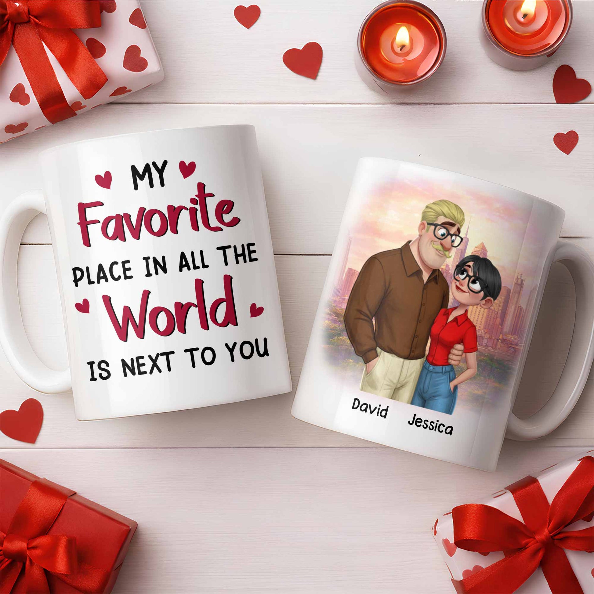 My Favorite Place Is Next to You, Hearts and Cityscape