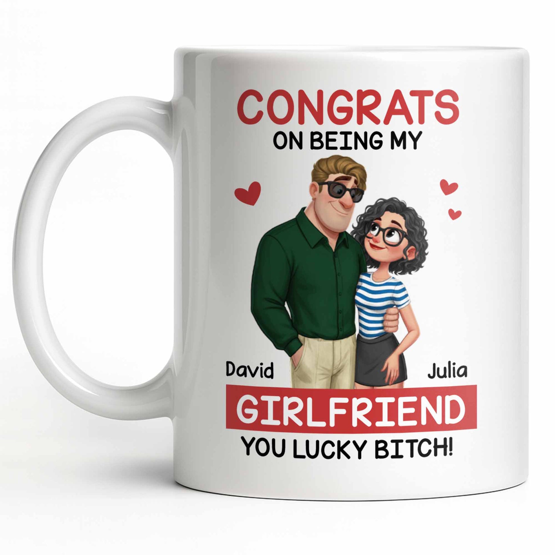 Congrats On Being My Girlfriend, Couple With Hearts