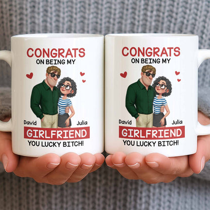 Congrats On Being My Girlfriend, Couple With Hearts