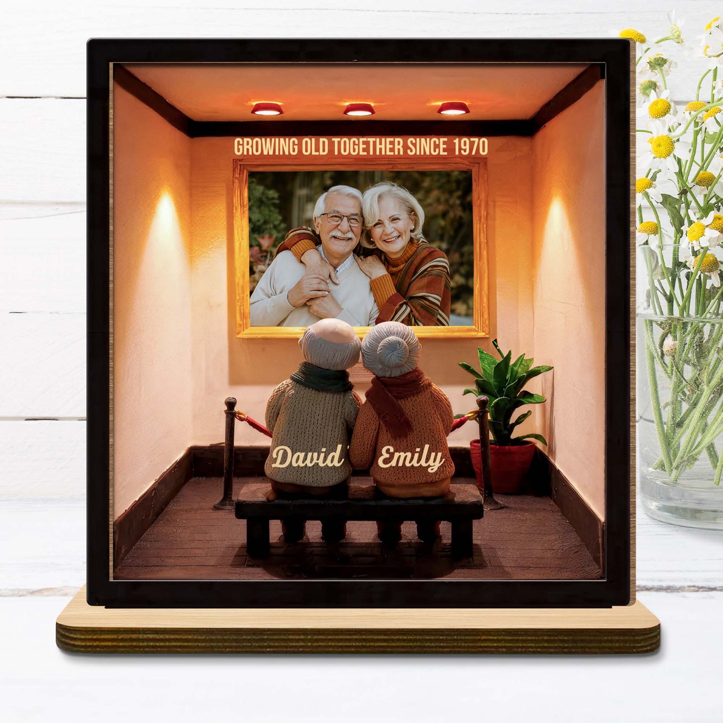 Growing Old Together Since, Elderly Couple on Bench