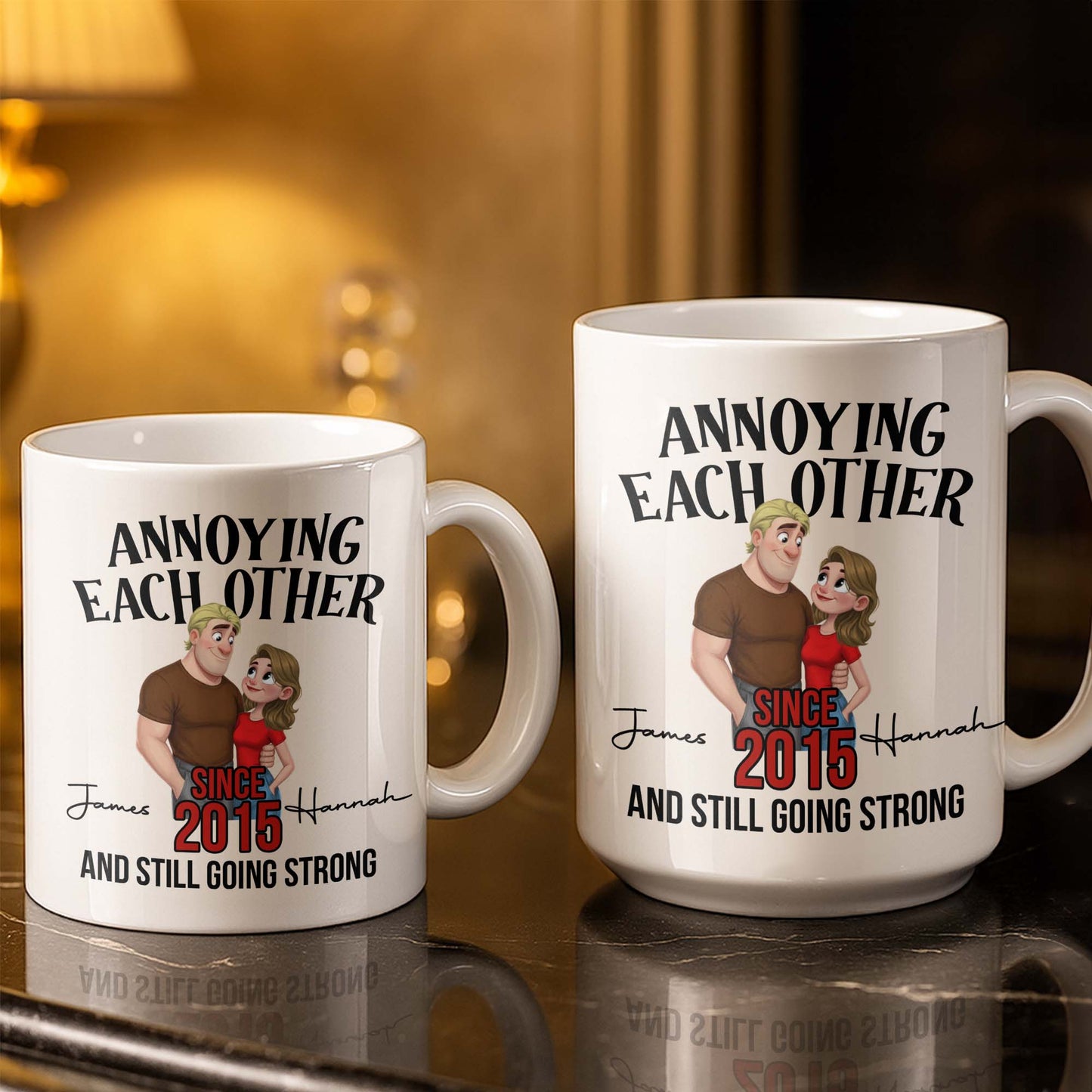 Annoying Each Other Since And Still Going Strong Couple Illustration