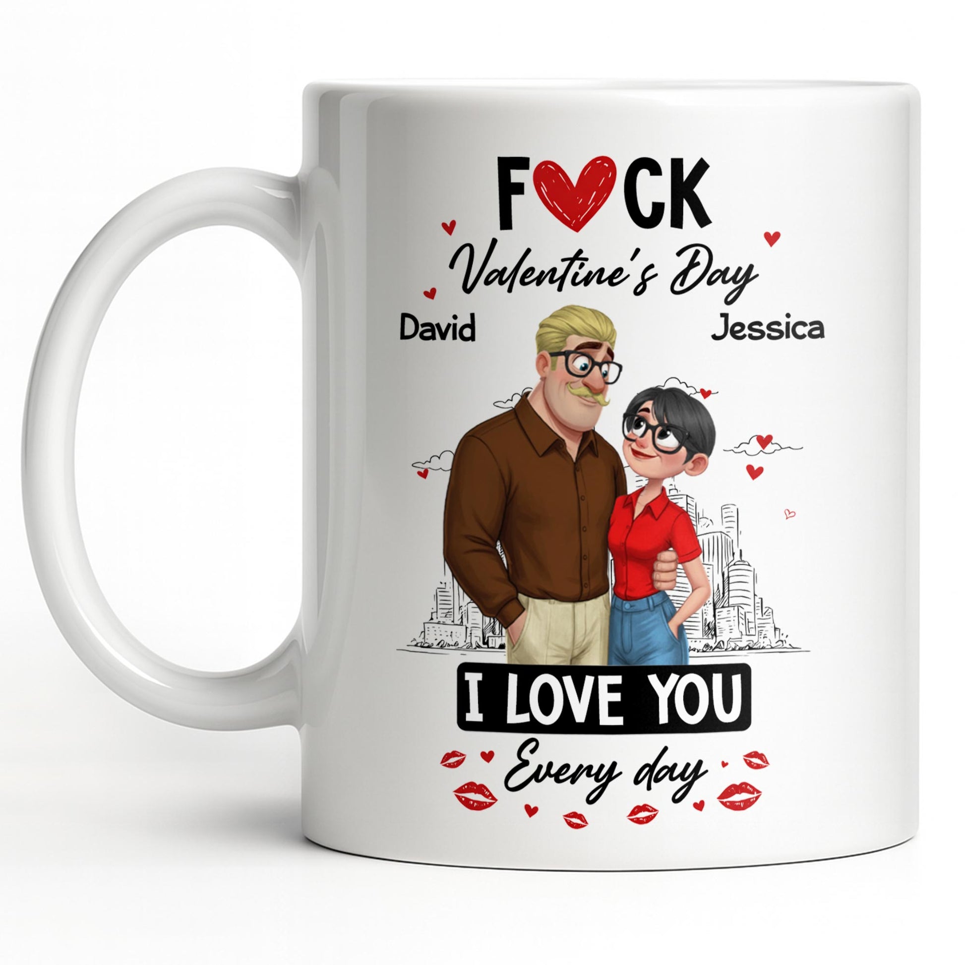 I Love You Every Day Hearts And Lip Prints