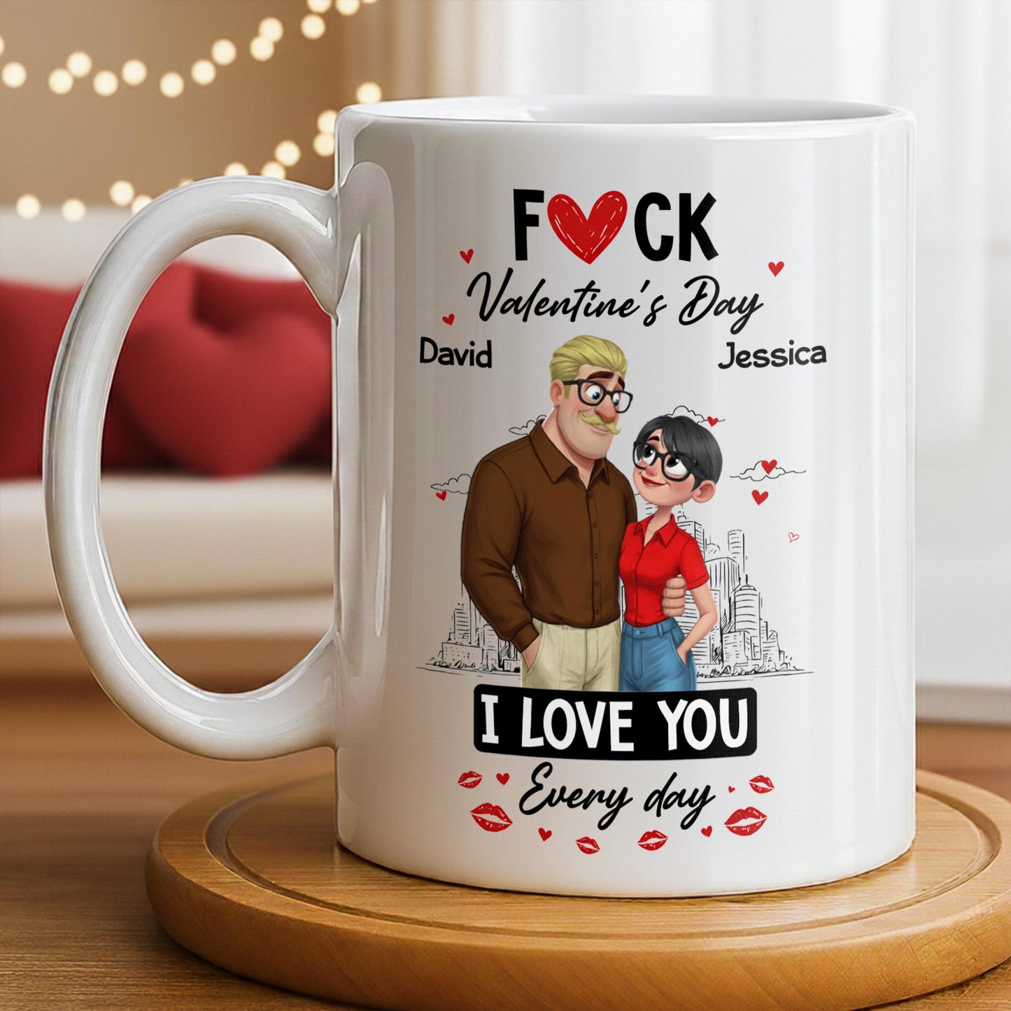 I Love You Every Day Hearts And Lip Prints