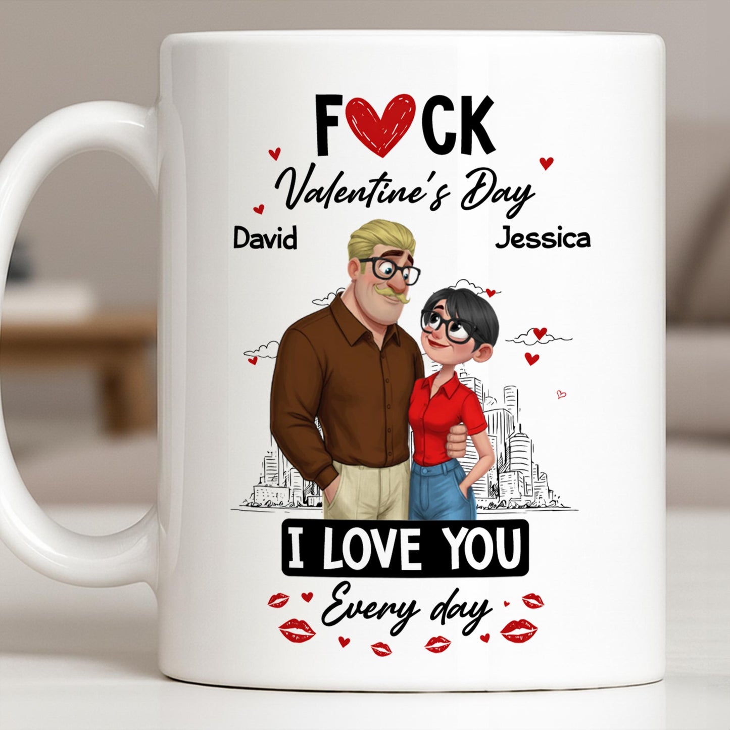 I Love You Every Day Hearts And Lip Prints