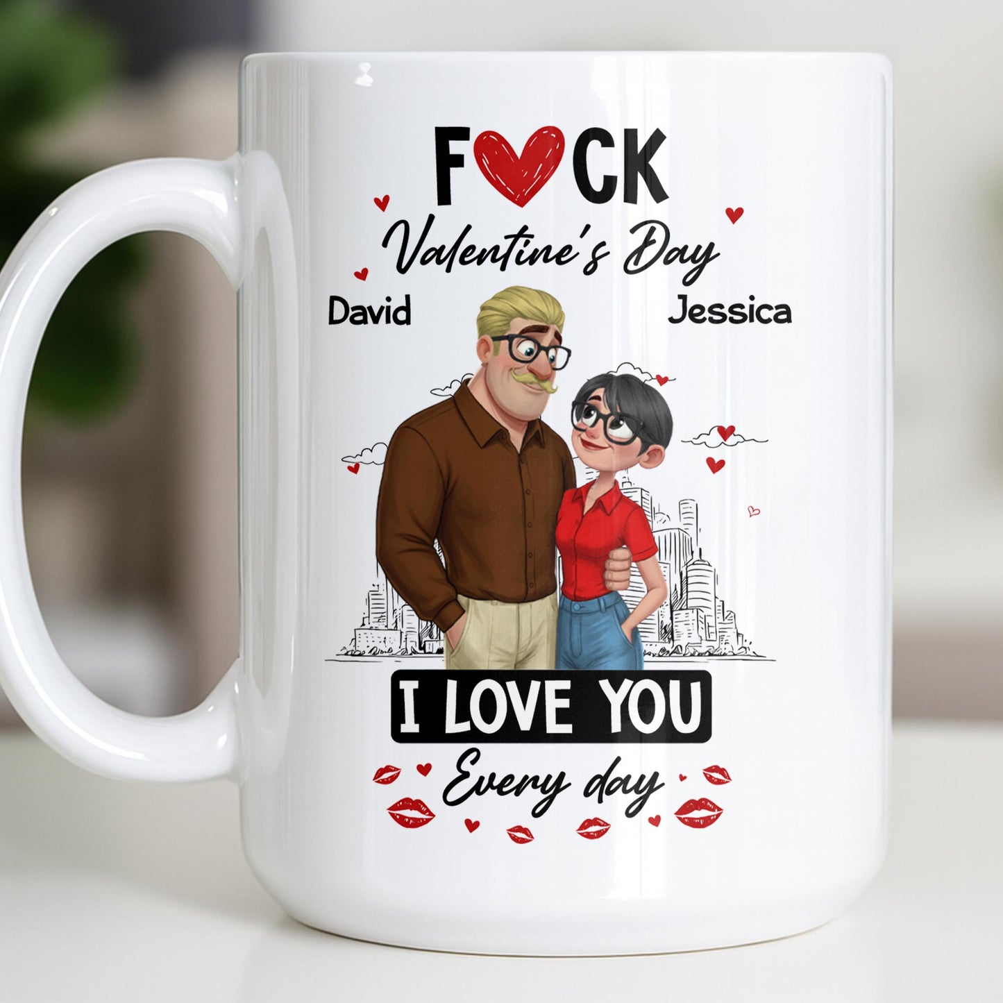 I Love You Every Day Hearts And Lip Prints