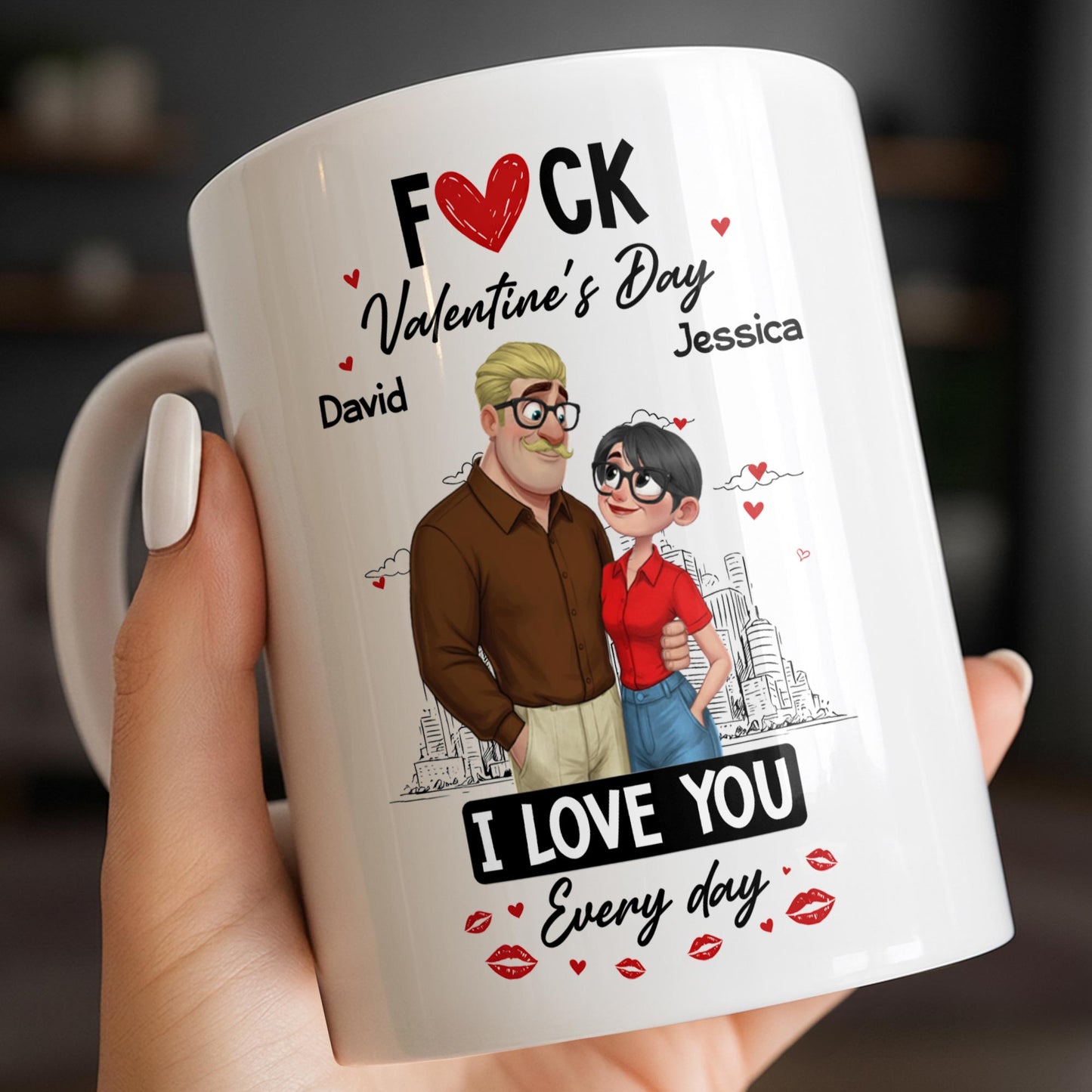 I Love You Every Day Hearts And Lip Prints