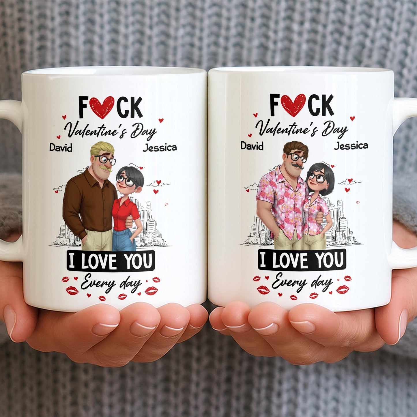 I Love You Every Day Hearts And Lip Prints