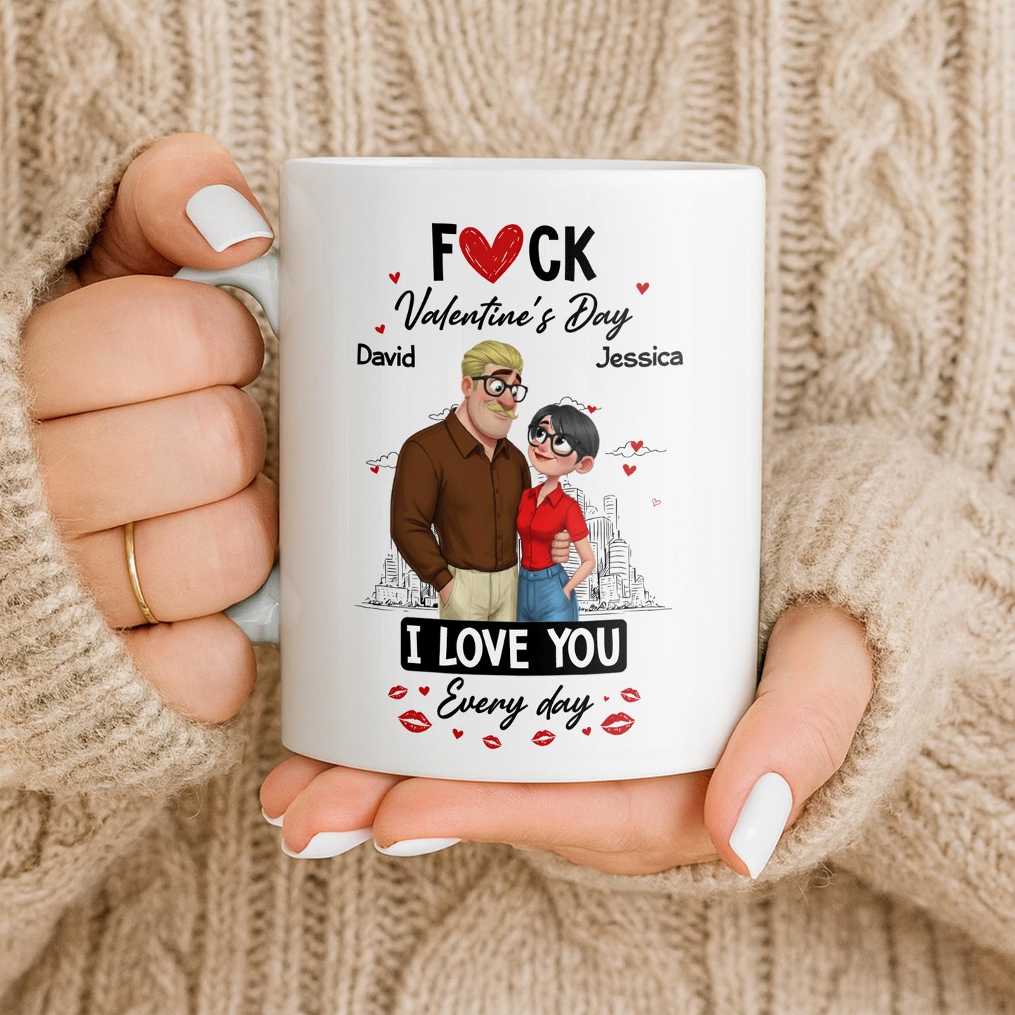 I Love You Every Day Hearts And Lip Prints