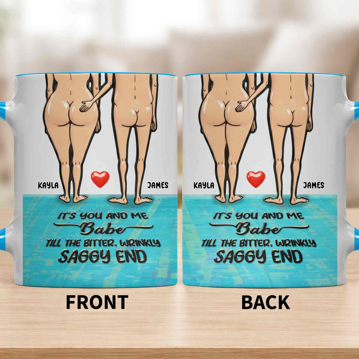 It's You And Me Babe, Couple With Heart Design - Personalized Custom Accent Mug - CPL1351_AMUG