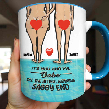 It's You And Me Babe, Couple With Heart Design - Personalized Custom Accent Mug - CPL1351_AMUG