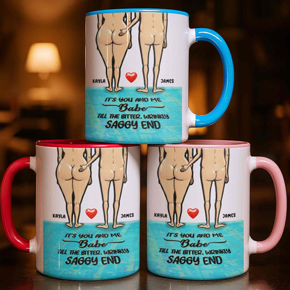 It's You And Me Babe, Couple With Heart Design - Personalized Custom Accent Mug - CPL1351_AMUG