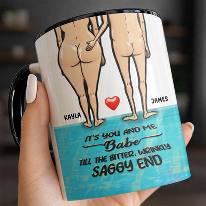 It's You And Me Babe, Couple With Heart Design - Personalized Custom Accent Mug - CPL1351_AMUG