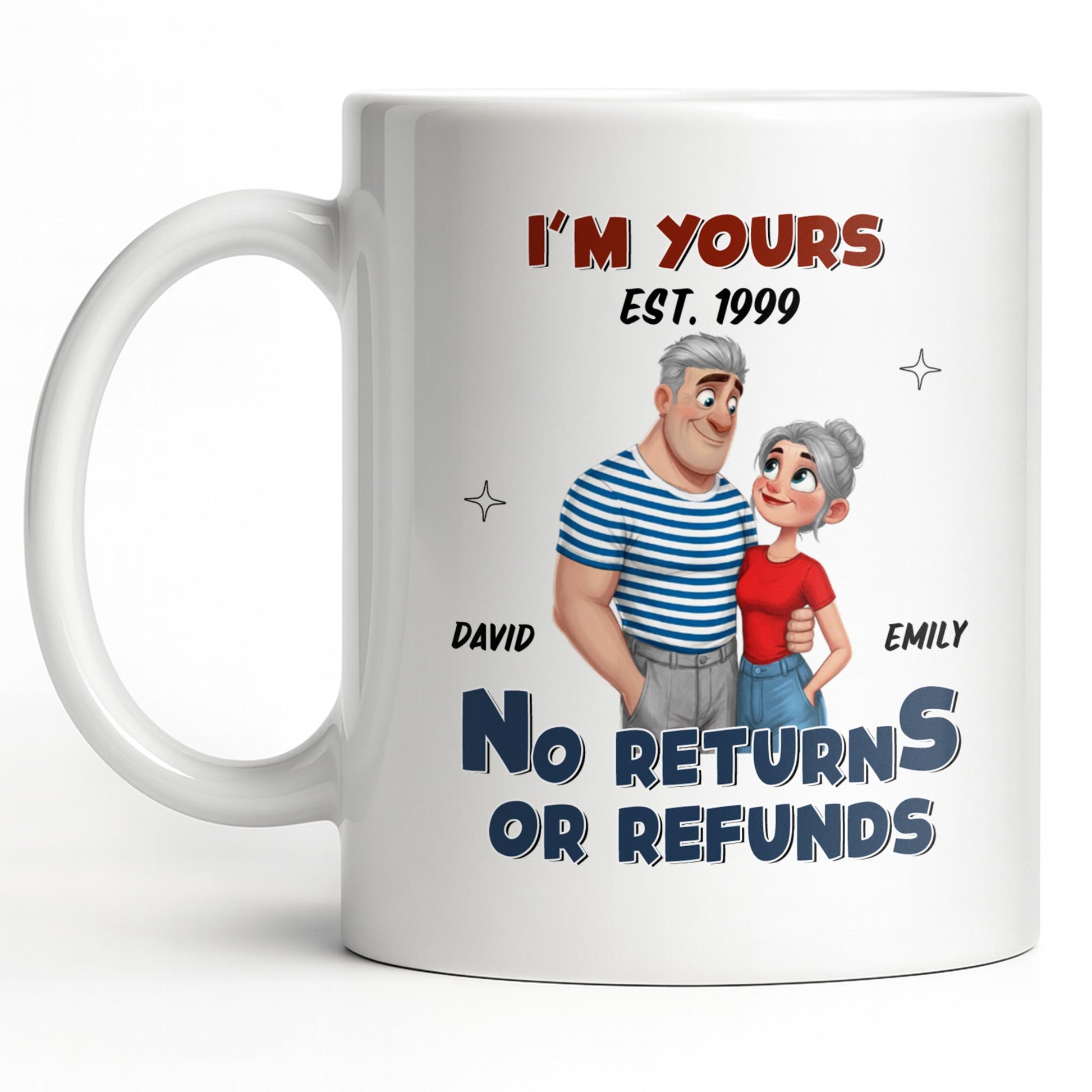 I'm Yours No Returns Or Refunds Cartoon Couple Design
