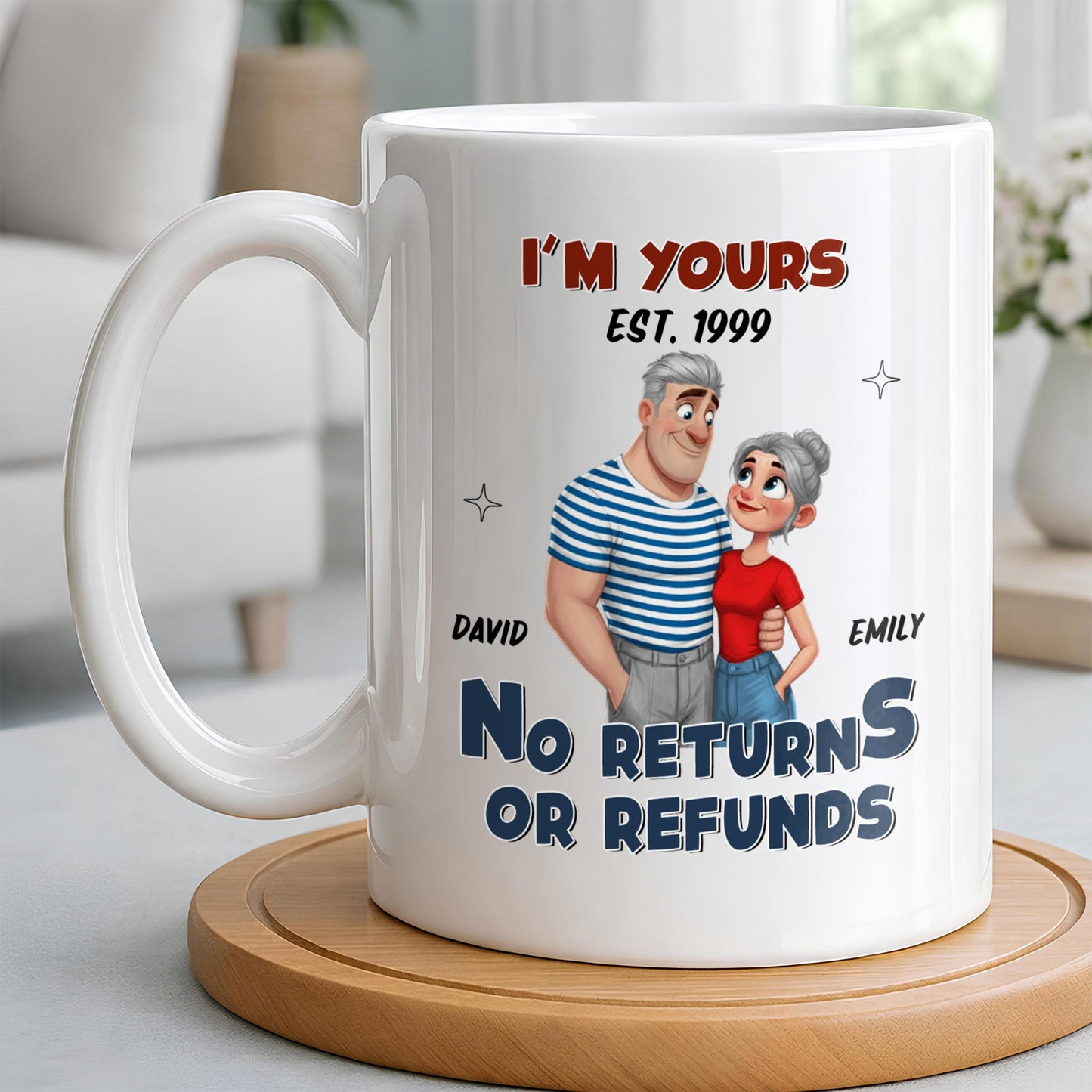 I'm Yours No Returns Or Refunds Cartoon Couple Design
