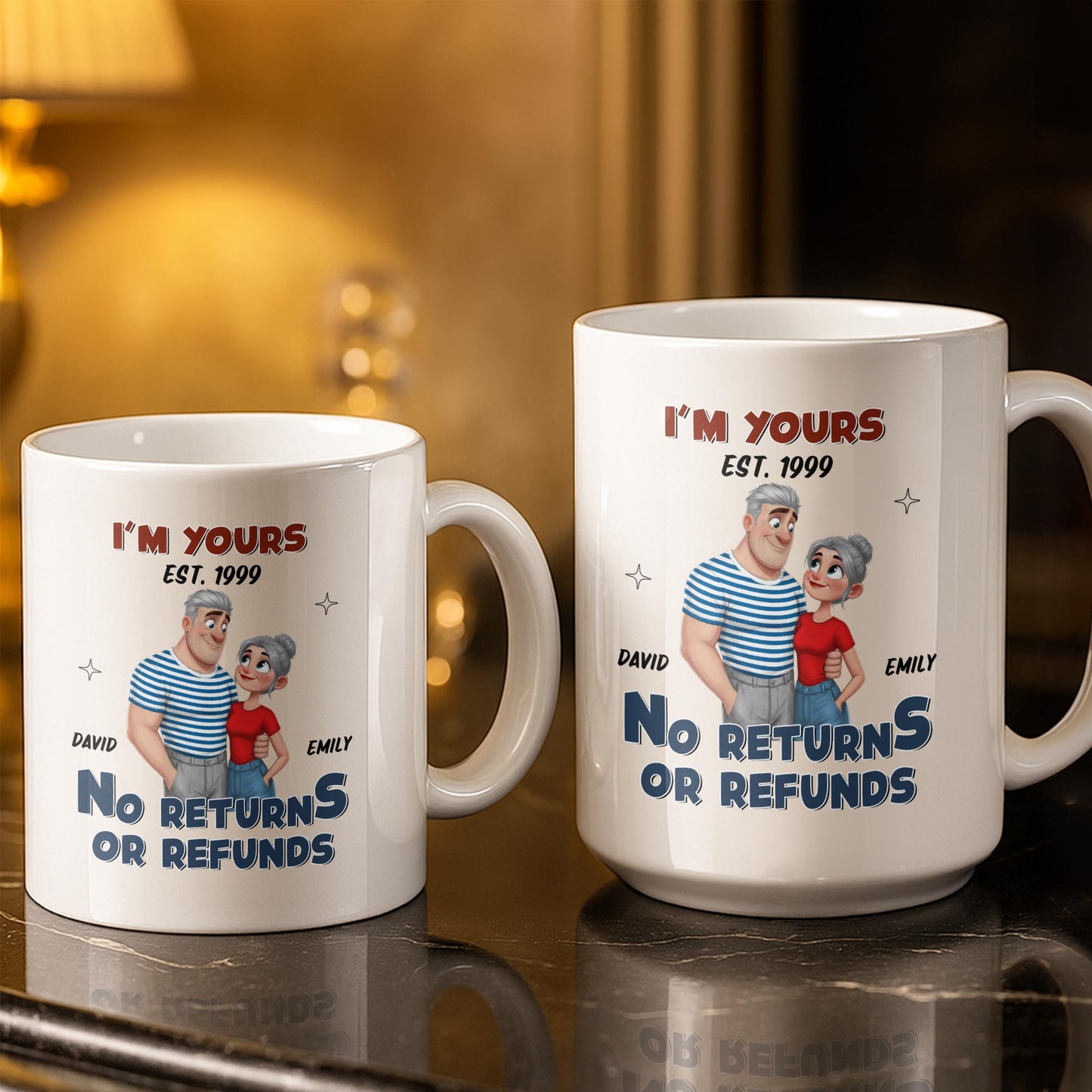 I'm Yours No Returns Or Refunds Cartoon Couple Design