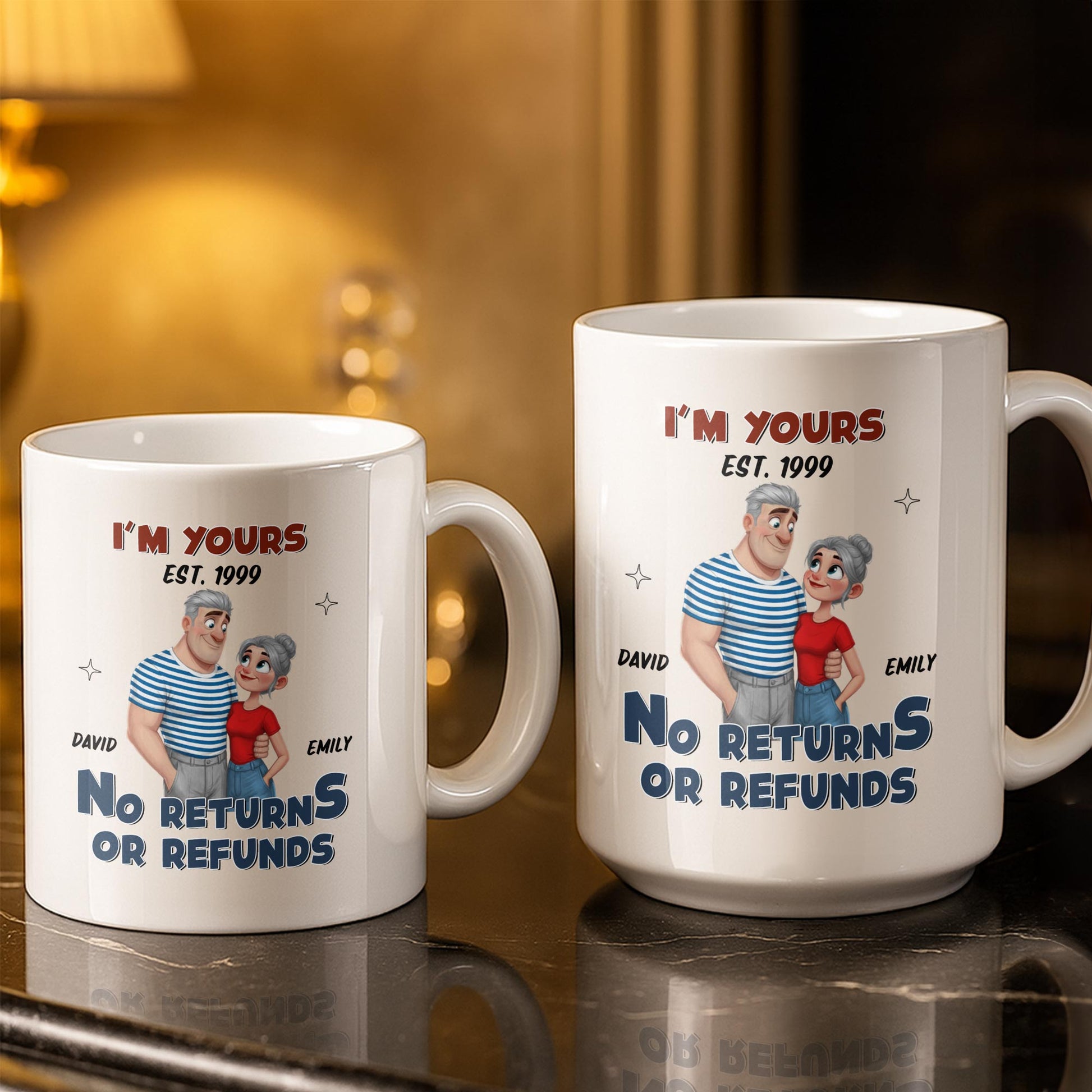 I'm Yours No Returns Or Refunds Cartoon Couple Design