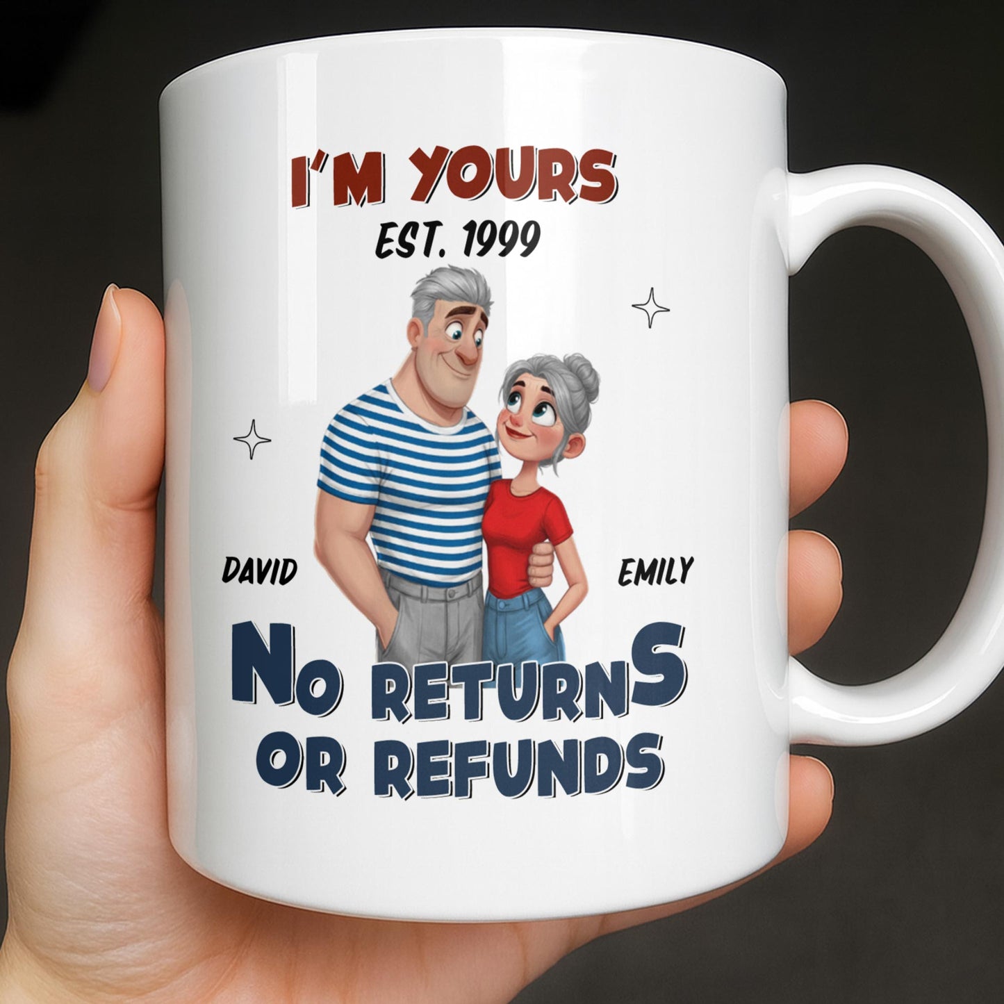 I'm Yours No Returns Or Refunds Cartoon Couple Design