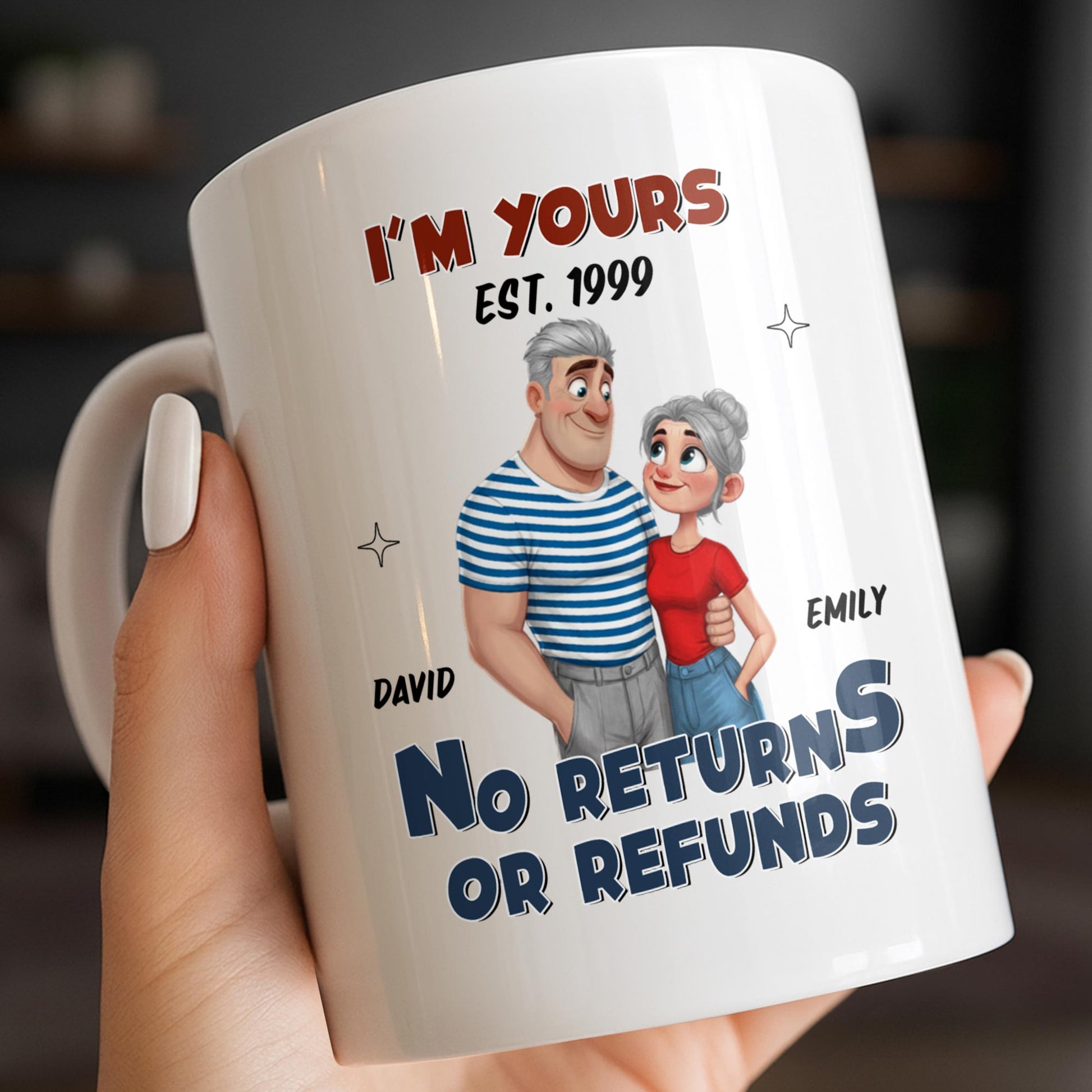 I'm Yours No Returns Or Refunds Cartoon Couple Design