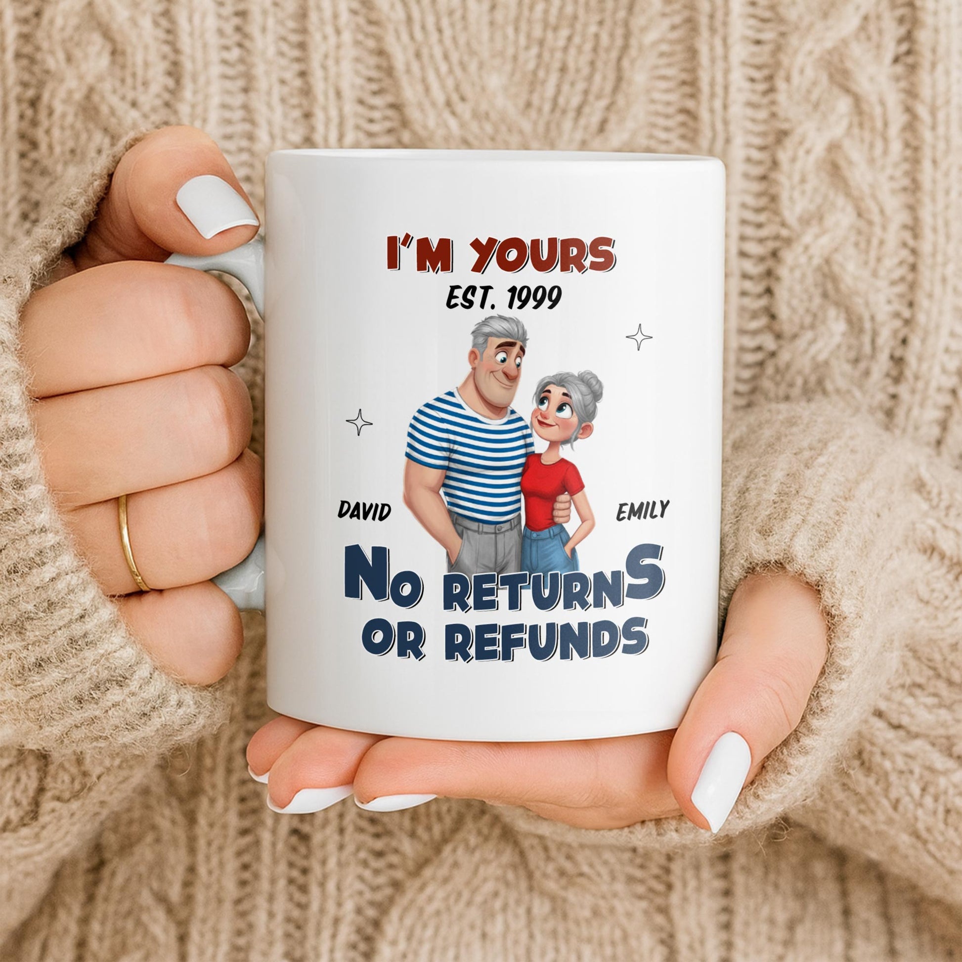I'm Yours No Returns Or Refunds Cartoon Couple Design