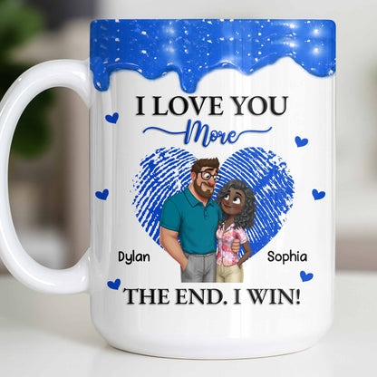 I Love You More The End I Win Fingerprint Heart - Personalized Custom Coffee Mug - CPL1356_MG