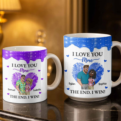 I Love You More The End I Win Fingerprint Heart - Personalized Custom Coffee Mug - CPL1356_MG