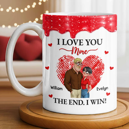 I Love You More The End I Win Fingerprint Heart - Personalized Custom Coffee Mug - CPL1356_MG