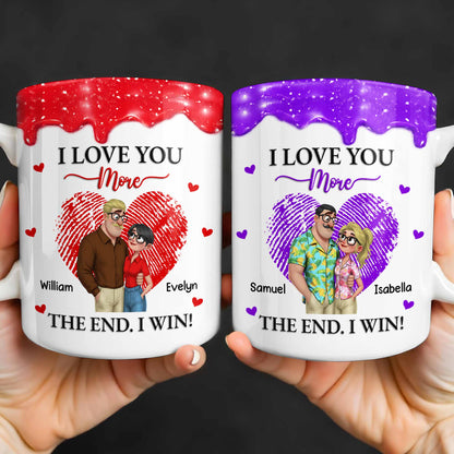 I Love You More The End I Win Fingerprint Heart - Personalized Custom Coffee Mug - CPL1356_MG