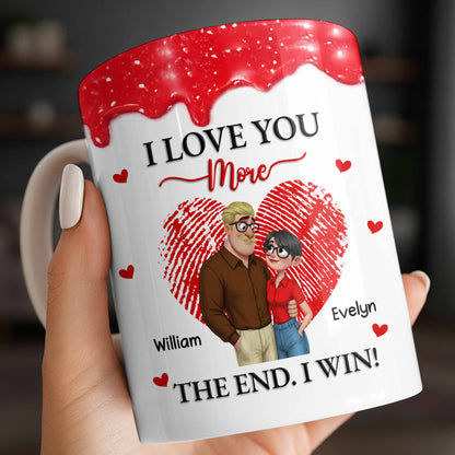 I Love You More The End I Win Fingerprint Heart - Personalized Custom Coffee Mug - CPL1356_MG