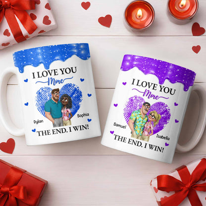 I Love You More The End I Win Fingerprint Heart - Personalized Custom Coffee Mug - CPL1356_MG