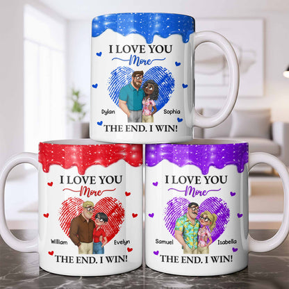 I Love You More The End I Win Fingerprint Heart - Personalized Custom Coffee Mug - CPL1356_MG